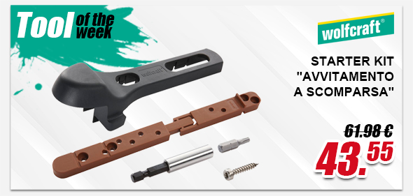 Wolfcraft 1 starter kit ''avvitamento a scomparsa''