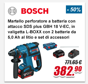 Bosch Martello perforatore a batteria con attacco SDS plus GBH 18 V-EC, in valigetta L-BOXX con 2 batterie da 5,0 Ah al litio e set di accessori