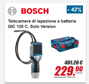 Bosch Telecamera di ispezione a batteria GIC 120 C, Solo Version