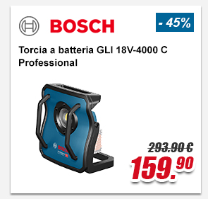 Bosch Torcia a batteria GLI 18V-4000 C Professional