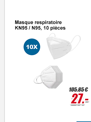 Masque respiratoire KN95 / N95, 10 pièces