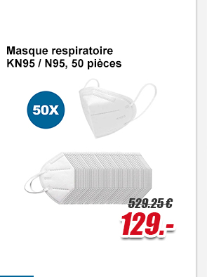 Masque respiratoire KN95 / N95, 50 pièces