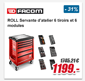 Facom ROLL Servante d'atelier 6 tiroirs et 6 modules